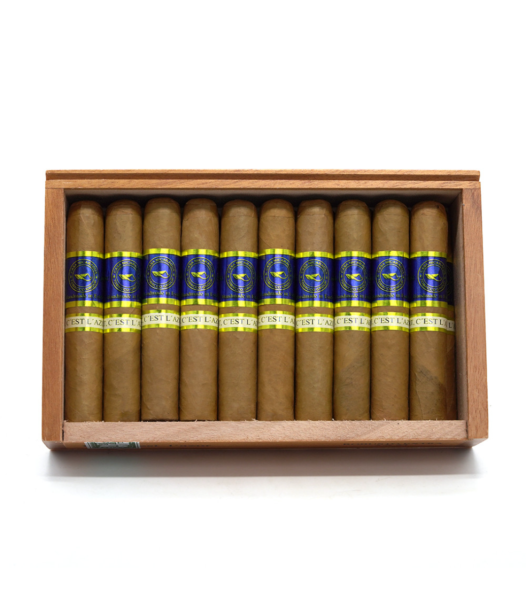 Casa Nicaragua Azul Robusto Extra Cigar Box View 2 from AuCigars, premium Cuban cigar