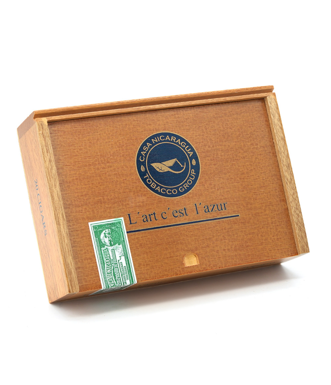 Casa Nicaragua Azul Robusto Cigar Box View 3 from AuCigars, premium Cuban cigar