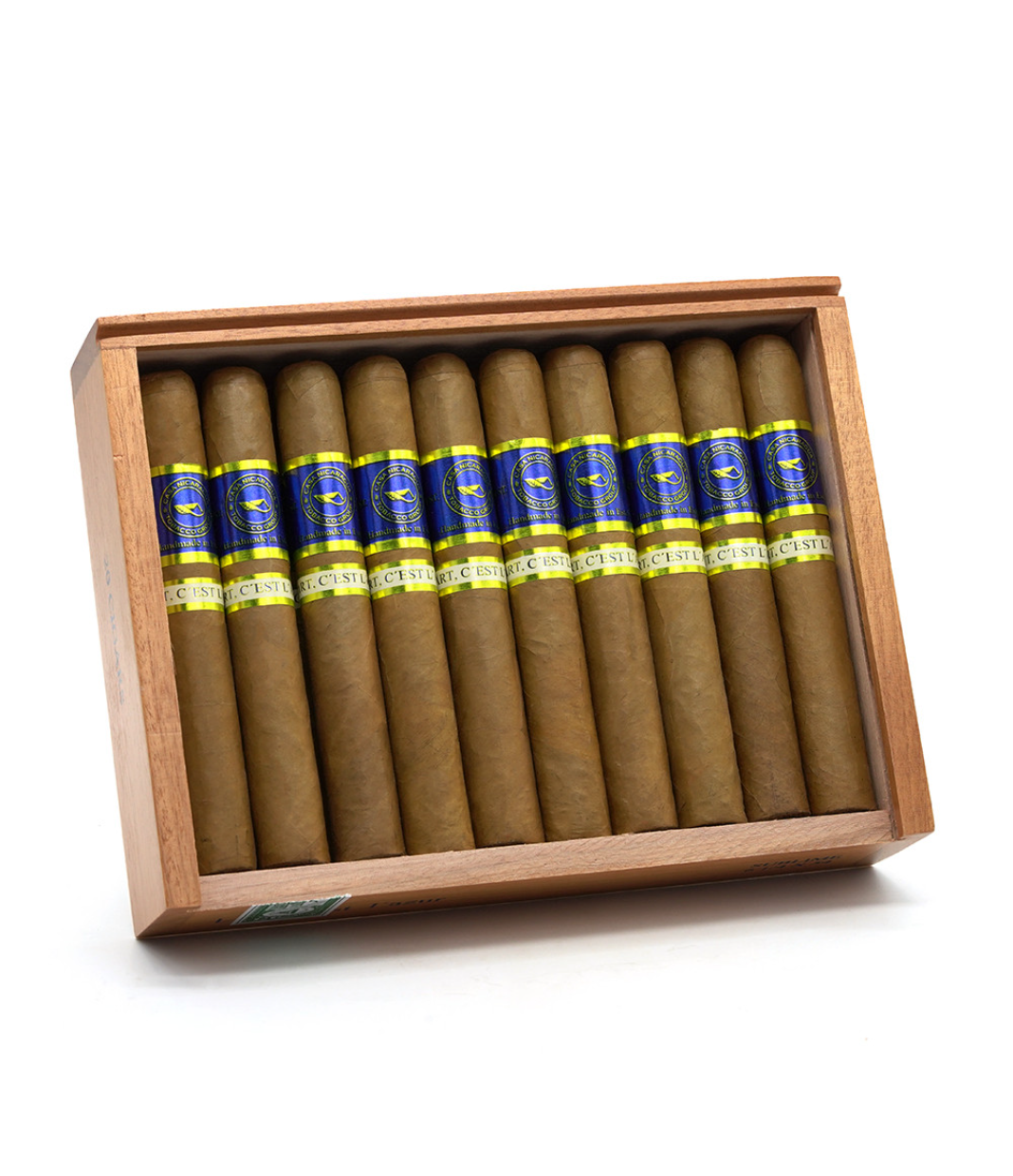 Casa Nicaragua Azul Sublime Cigar Box of 20 close-up from AuCigars, premium Cuban cigar
