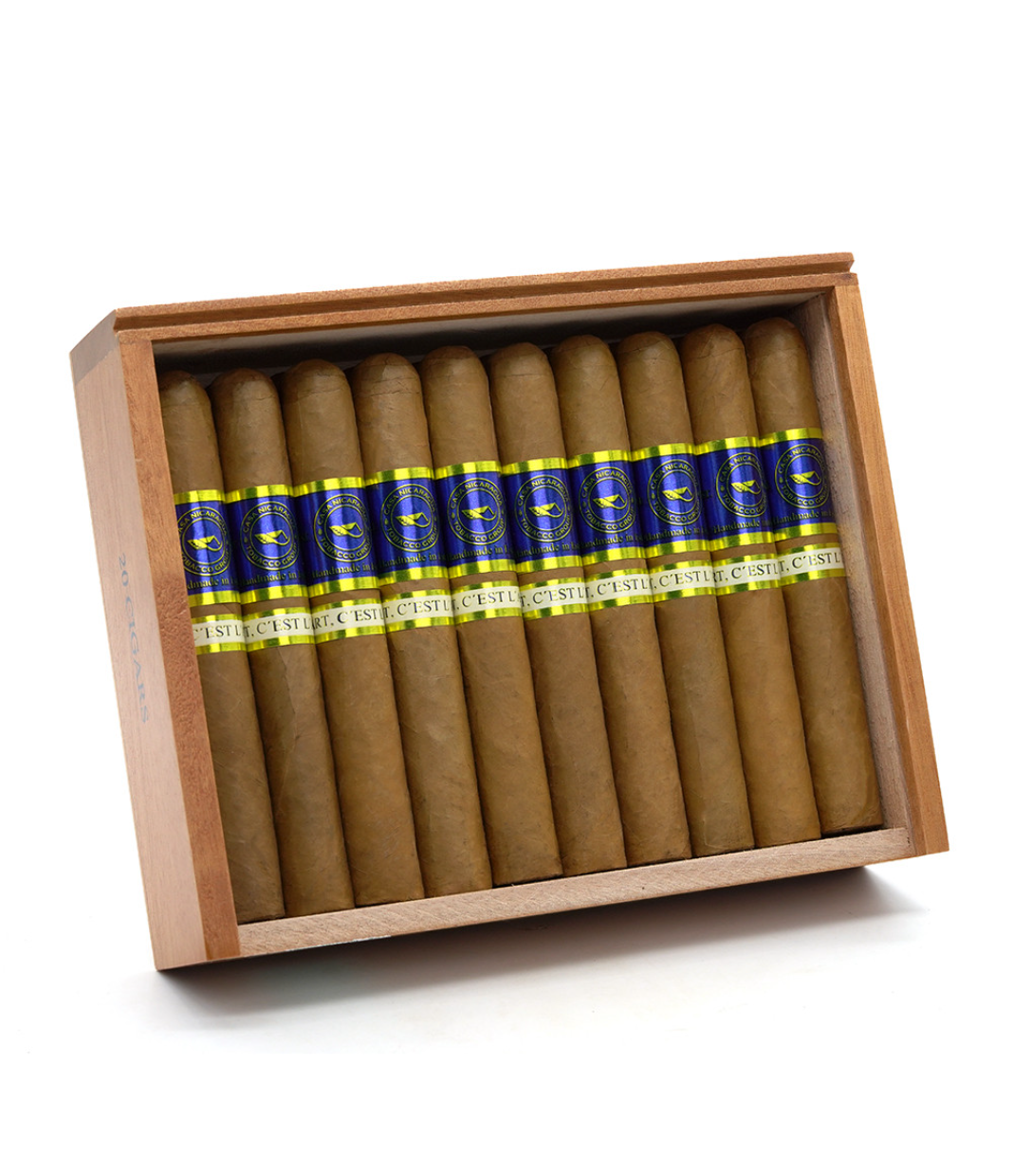 Casa Nicaragua Azul Toro Cigar Box of 20 close-up from AuCigars, premium Cuban cigar