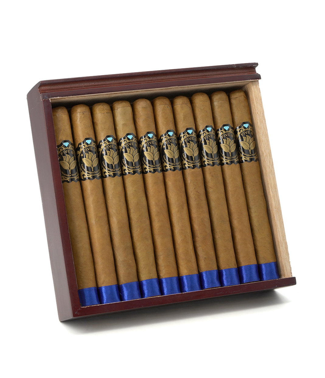 Casa Nicaragua Five B Churchill Cigar Box of 20 close-up from AuCigars, premium Cuban cigar