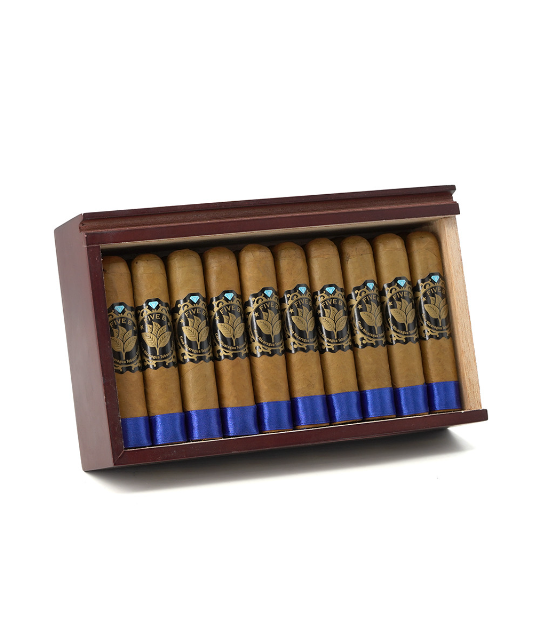 Casa Nicaragua Five B Petit Toro Cigar Box of 20 close-up from AuCigars, premium Cuban cigar