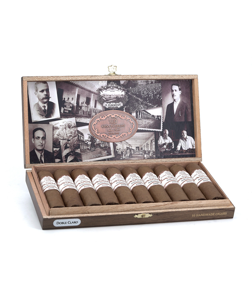 Casa Turrent 1880 Doble Claro Gordito 460 Cigar Box of 10 close-up from AuCigars, premium Cuban cigar