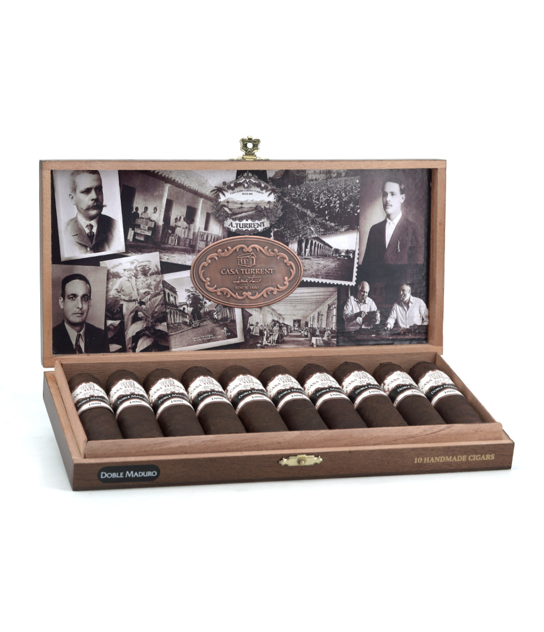 Casa Turrent 1880 Doble Maduro Gordito 460 Cigar Box of 10 close-up from AuCigars, premium Cuban cigar