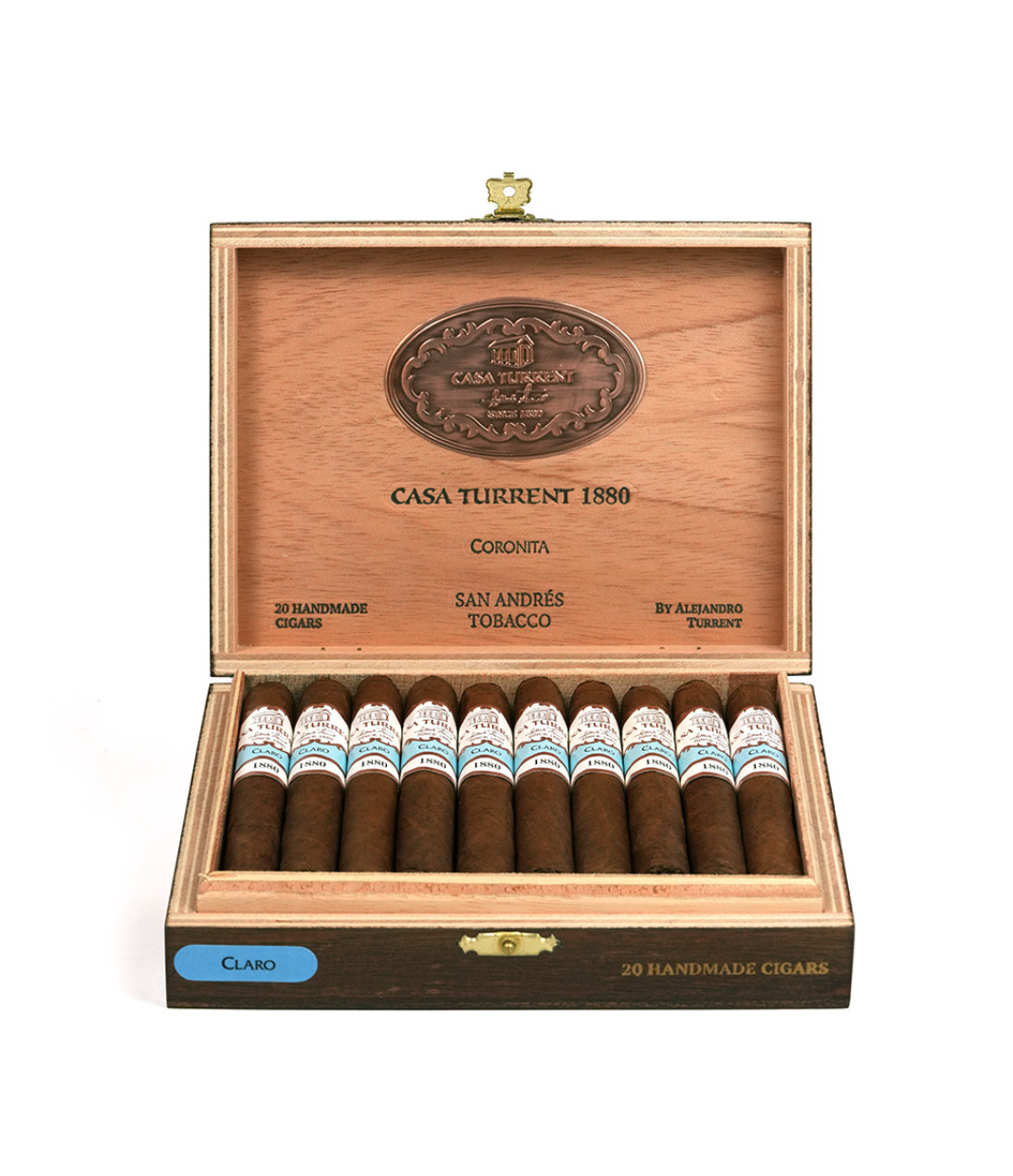 Casa Turrent 1880 Claro Coronita Cigar Box View 2 from AuCigars, premium Cuban cigar