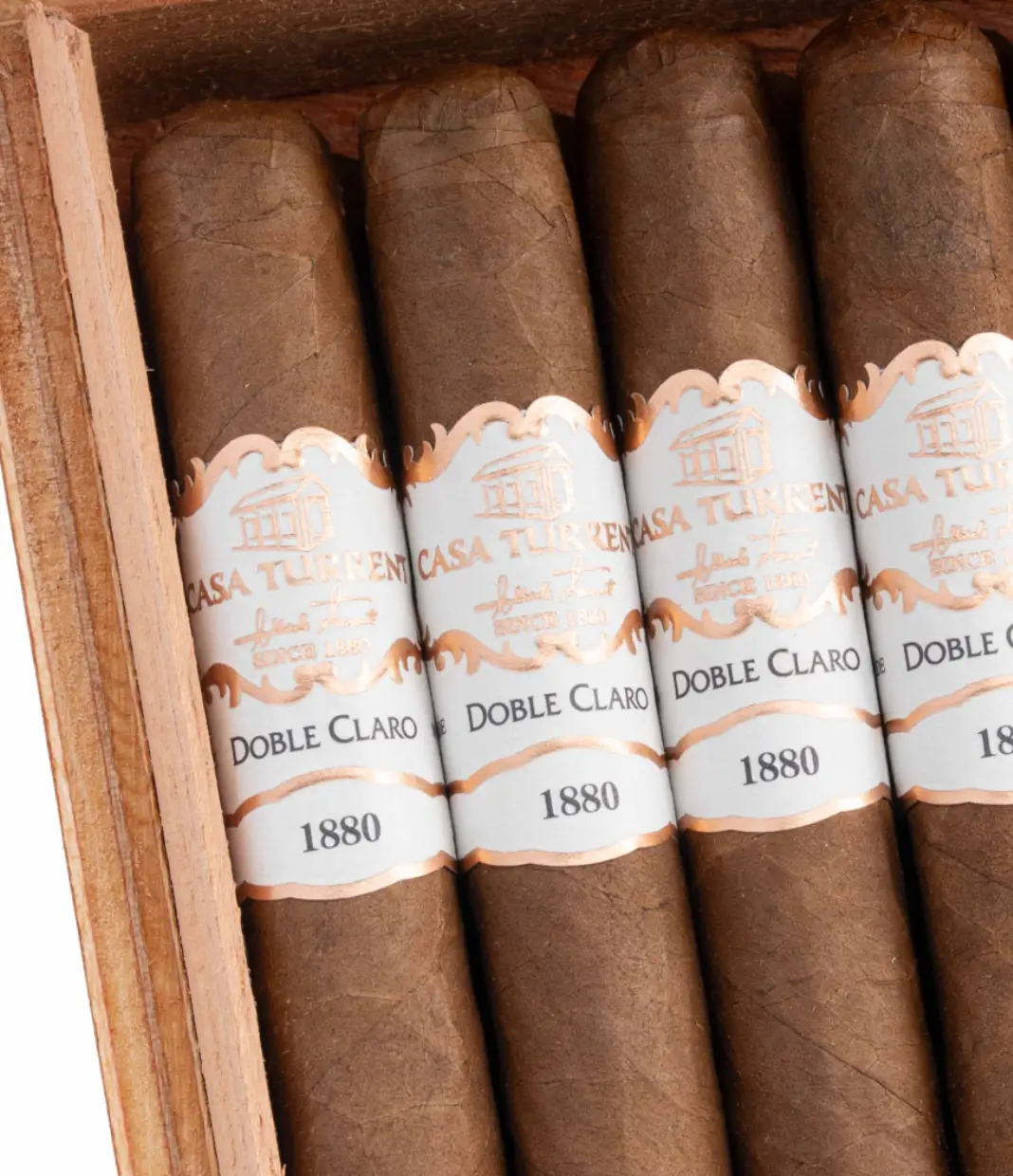 Casa Turrent 1880 Doble Claro Coronita Cigar Box View 3 from AuCigars, premium Cuban cigar