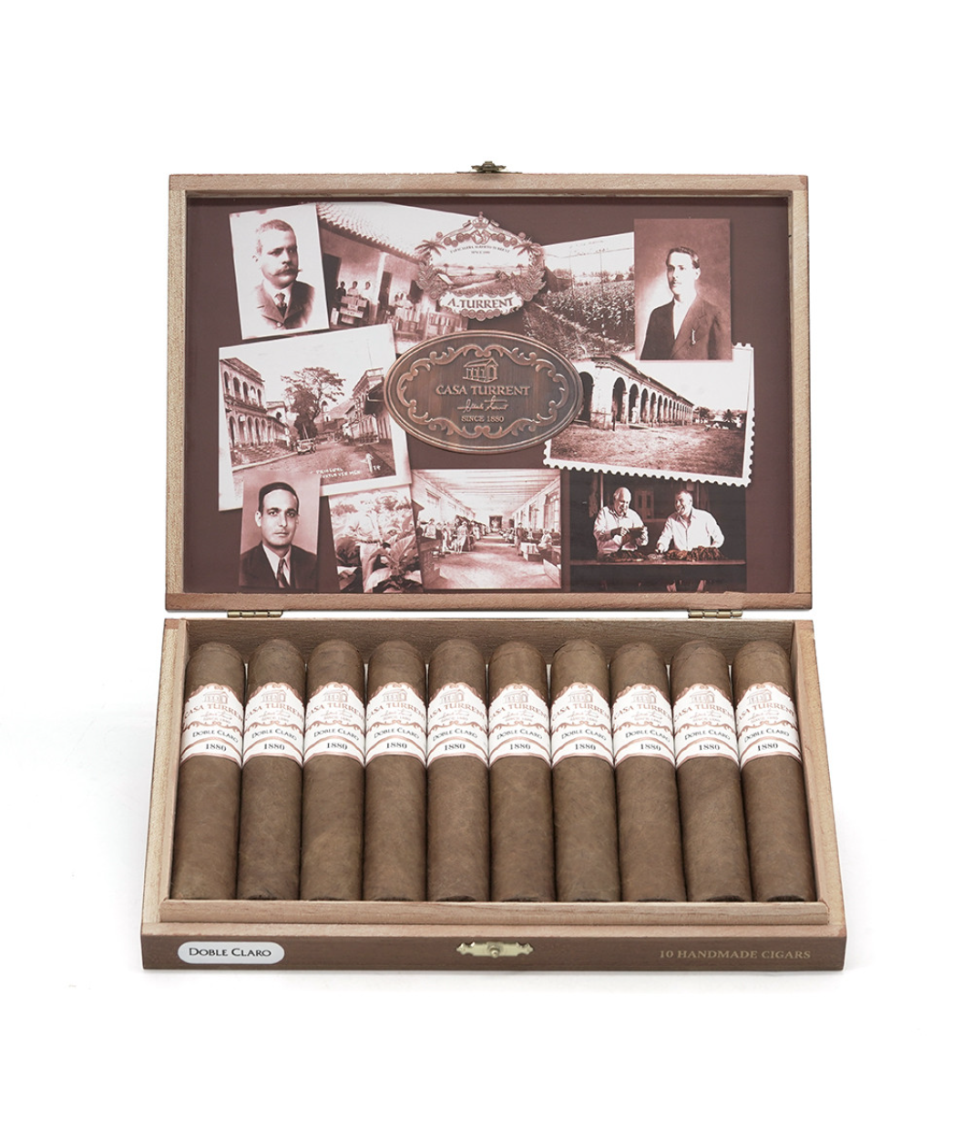 Casa Turrent 1880 Doble Claro Robusto Cigar Box View 2 from AuCigars, premium Cuban cigar