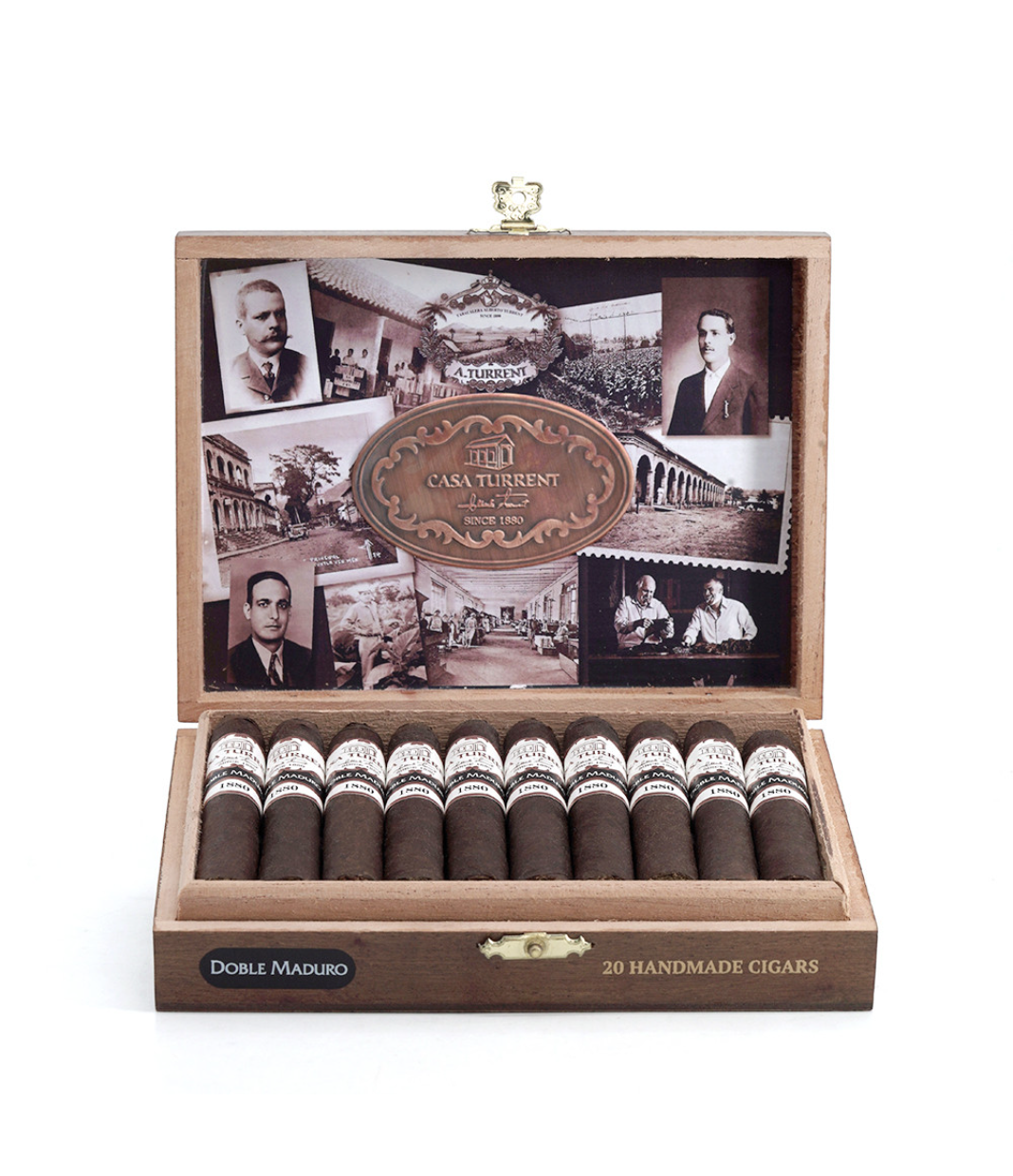 Casa Turrent 1880 Doble Maduro Coronita Cigar Box View 2 from AuCigars, premium Cuban cigar