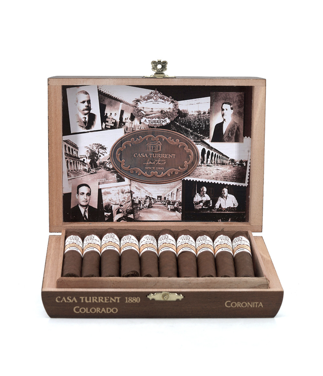 Casa Turrent 1880 Maduro Coronita Cigar Box View 2 from AuCigars, premium Cuban cigar