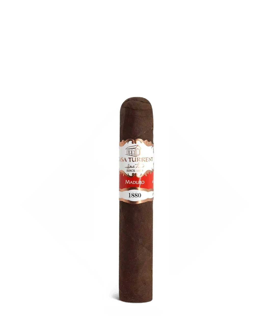 Casa Turrent 1880 Maduro Short Robusto Cigar close-up from AuCigars, premium Cuban cigar