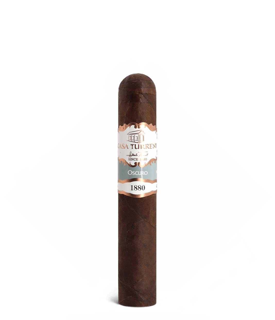 Casa Turrent 1880 Oscuro Short Robusto Cigar close-up from AuCigars, premium Cuban cigar