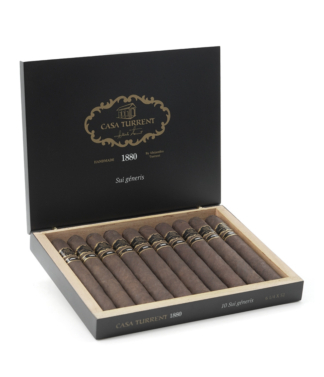 Casa Turrent 1880 Sui Generis Cigar Box of 10 close-up from AuCigars, premium Cuban cigar