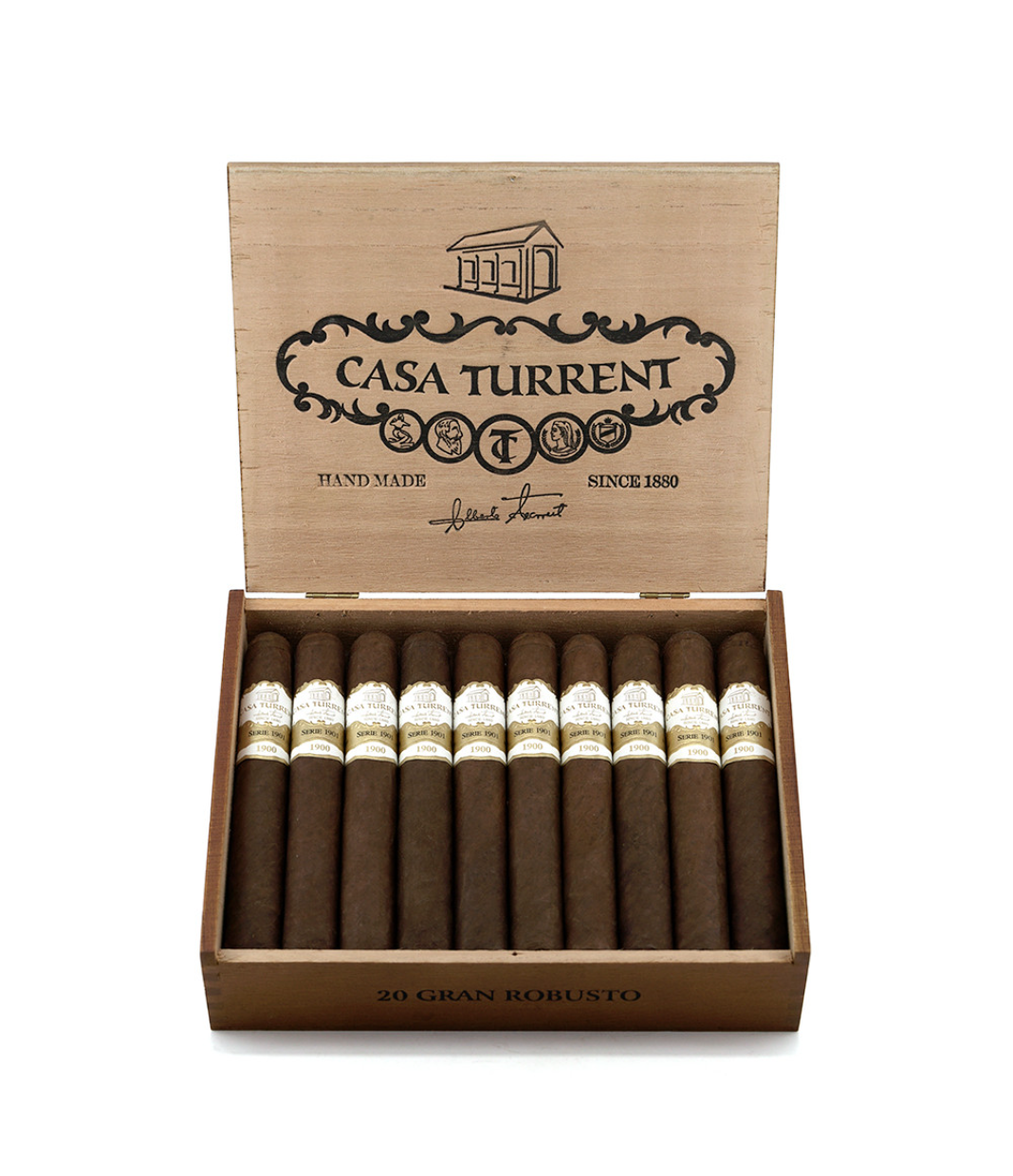 Casa Turrent 1901 Gran Robusto Cigar Box View 2 from AuCigars, premium Cuban cigar
