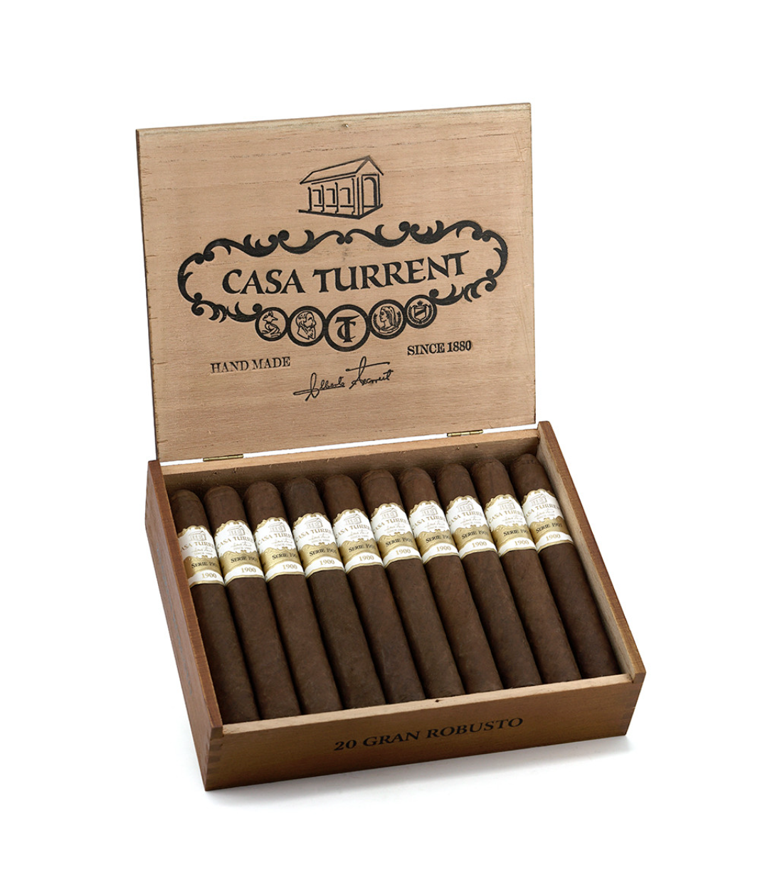 Casa Turrent 1901 Gran Robusto Cigar Box of 20 close-up from AuCigars, premium Cuban cigar