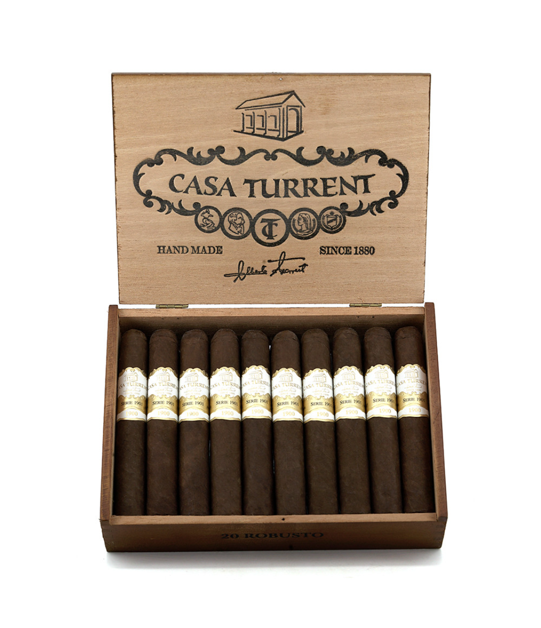 Casa Turrent 1901 Robusto Cigar Box View 2 from AuCigars, premium Cuban cigar