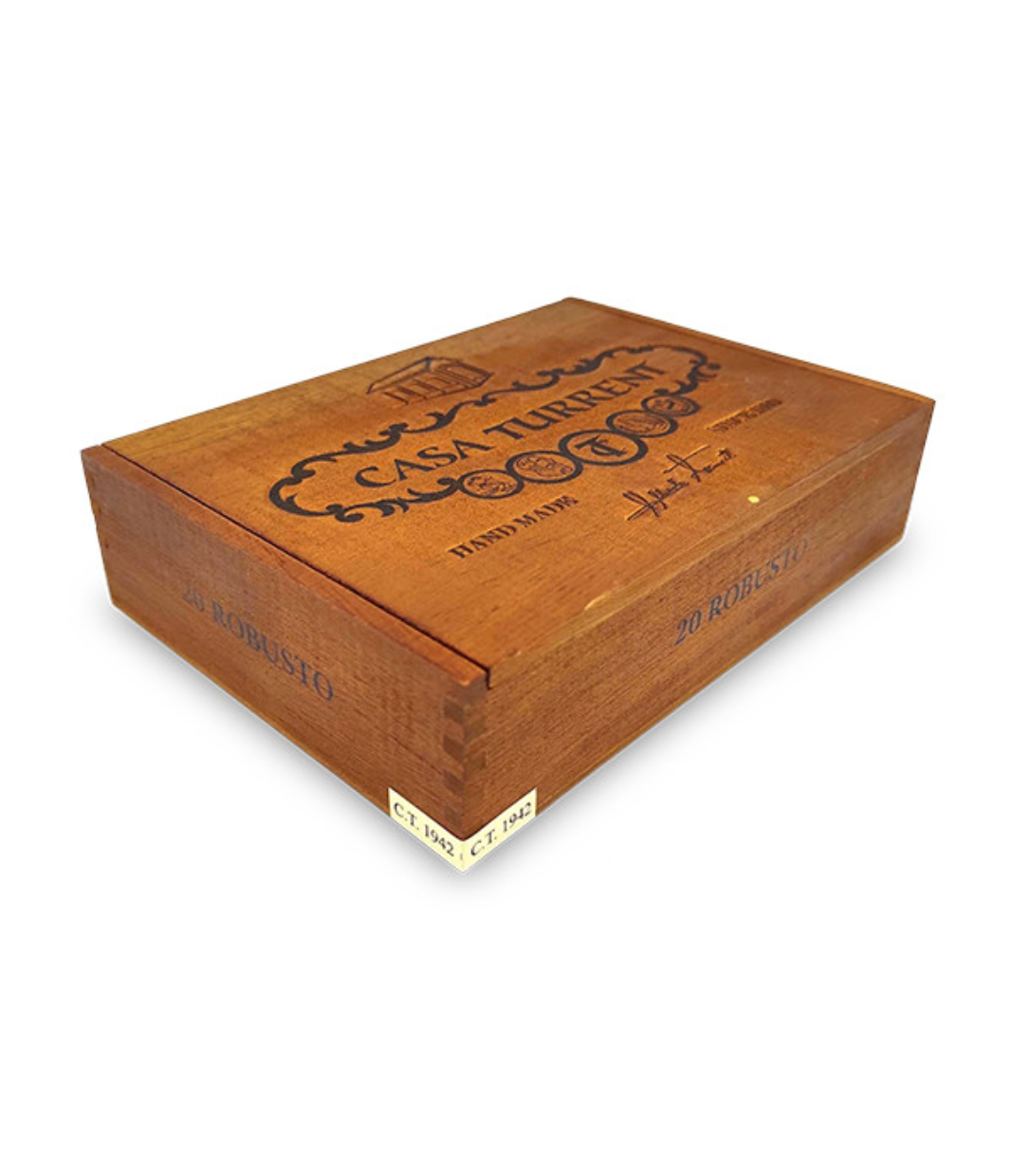 Casa Turrent 1942 Gran Robusto Cigar Box View 2 from AuCigars, premium Cuban cigar
