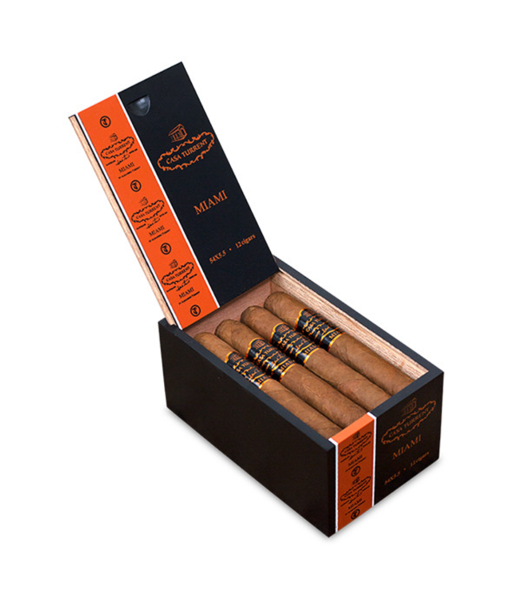 Casa Turrent Origins Miami Cigar Box of 12 close-up from AuCigars, premium Cuban cigar