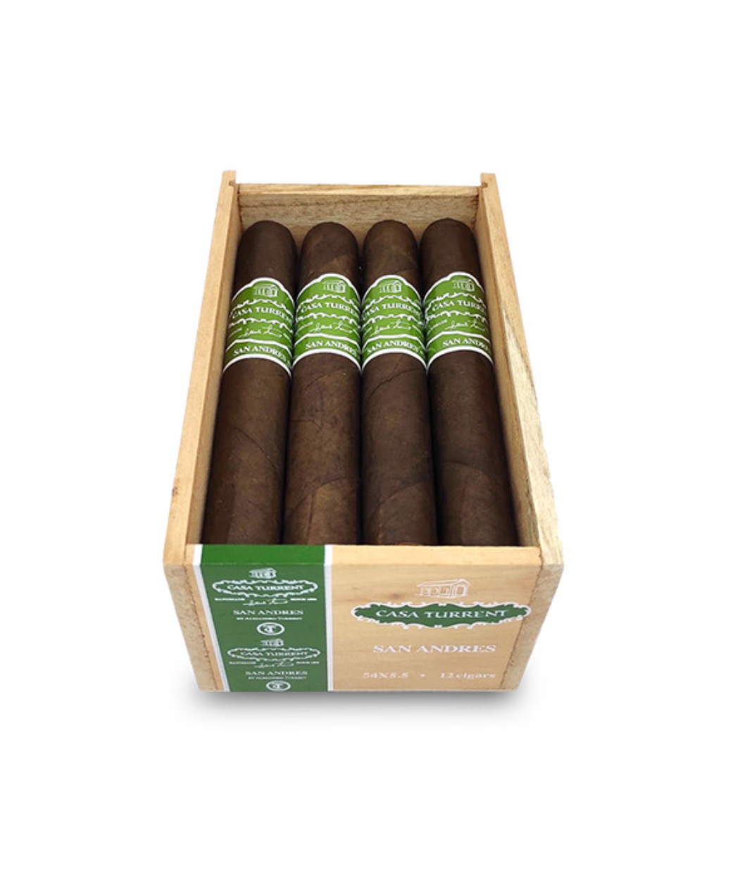 Casa Turrent Origins San Andres Cigar Box of 12 close-up from AuCigars, premium Cuban cigar