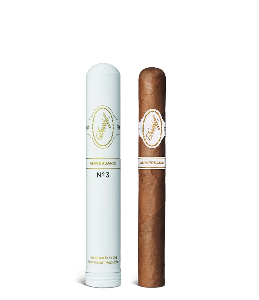 Davidoff Aniversario No.3 Tubo Cigar close-up from AuCigars, premium Cuban cigar