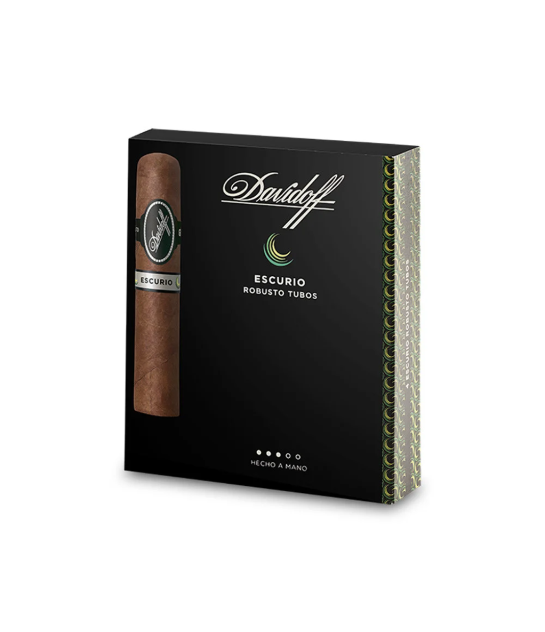 Davidoff Escurio Robusto Tubos Cigar Box of 4 close-up from AuCigars, premium Cuban cigar