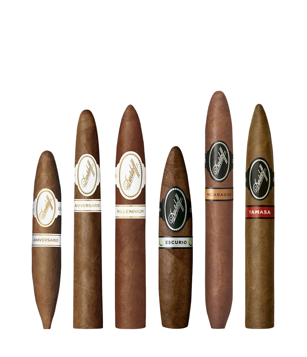 Davidoff Figurado Selection Cello Sampler Cigar close-up from AuCigars, premium Cuban cigar