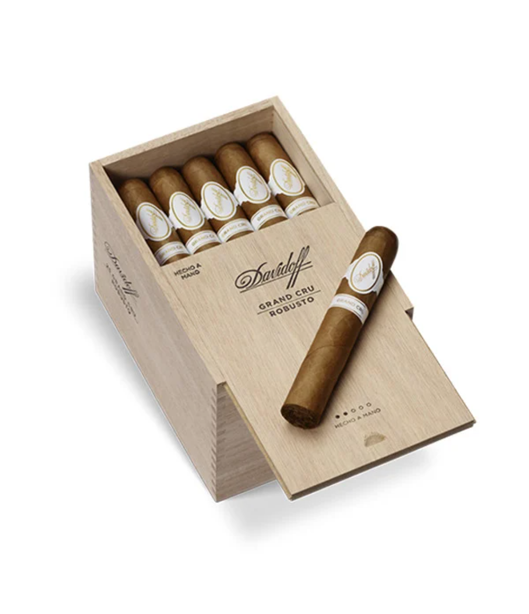 Davidoff Grand Cru Robusto Cigar Box of 25 close-up from AuCigars, premium Cuban cigar