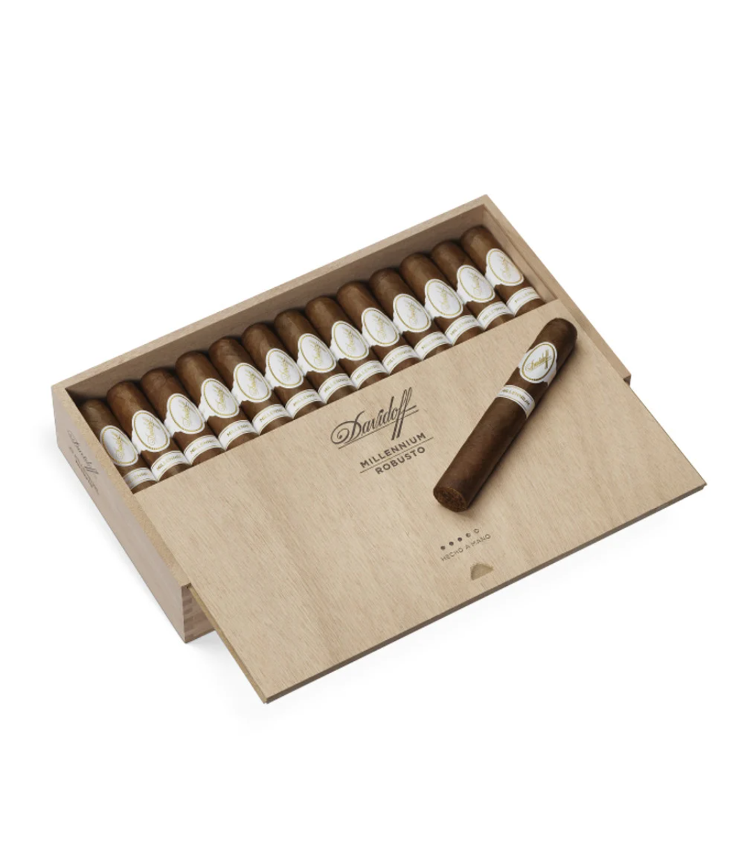 Davidoff Millennium Robusto Cigar Box of 25 close-up from AuCigars, premium Cuban cigar