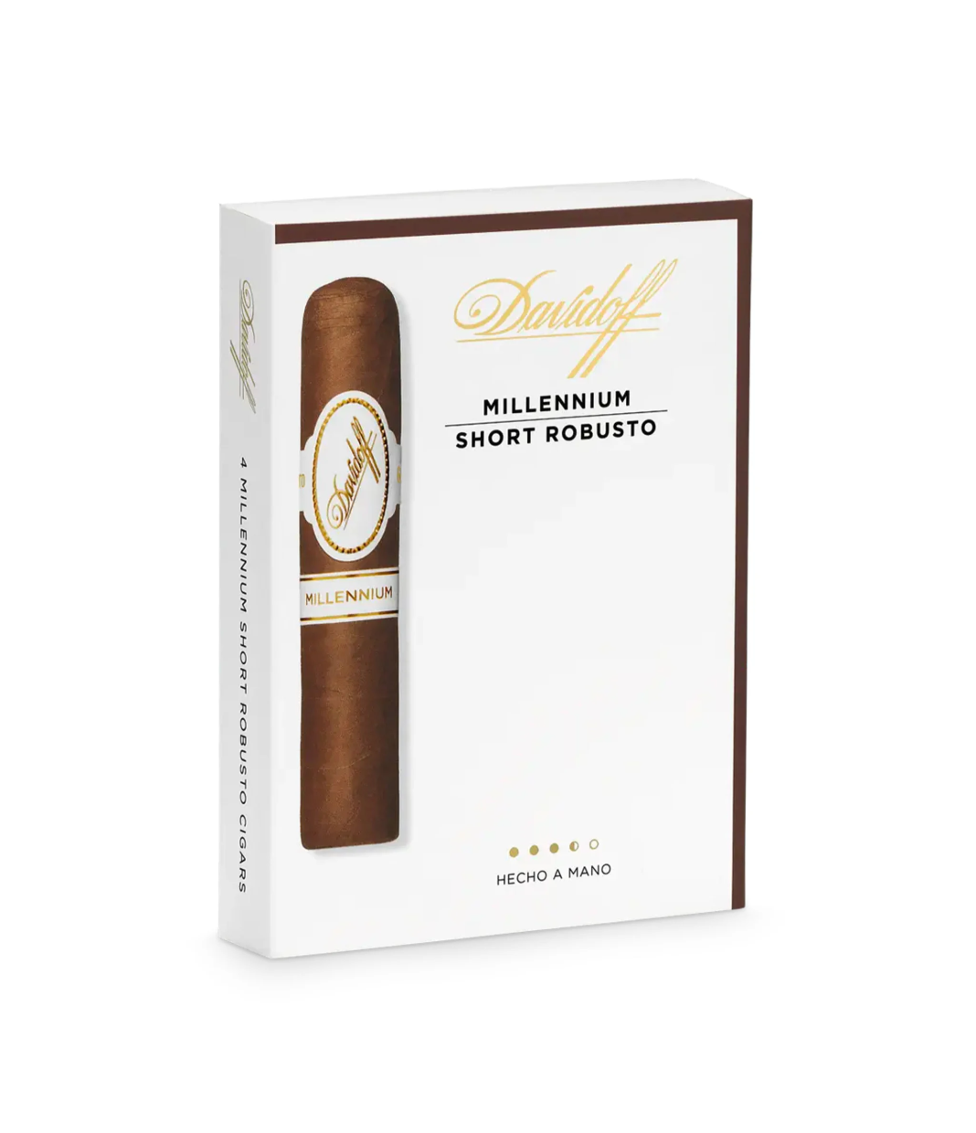 Davidoff Millennium Short Robusto Cigar Box of 4 close-up from AuCigars, premium Cuban cigar