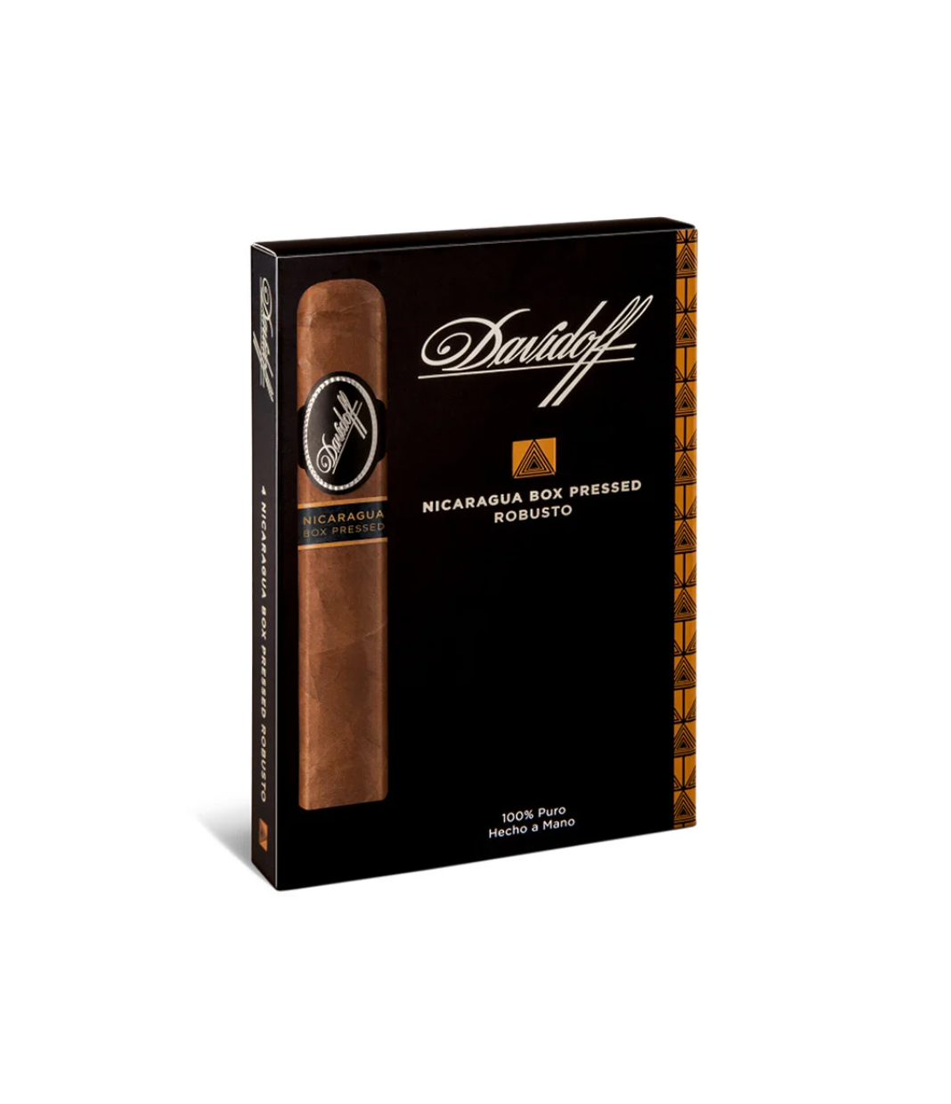 Davidoff Nicaragua Box Pressed Robusto Cigar Box of 4 close-up from AuCigars, premium Cuban cigar