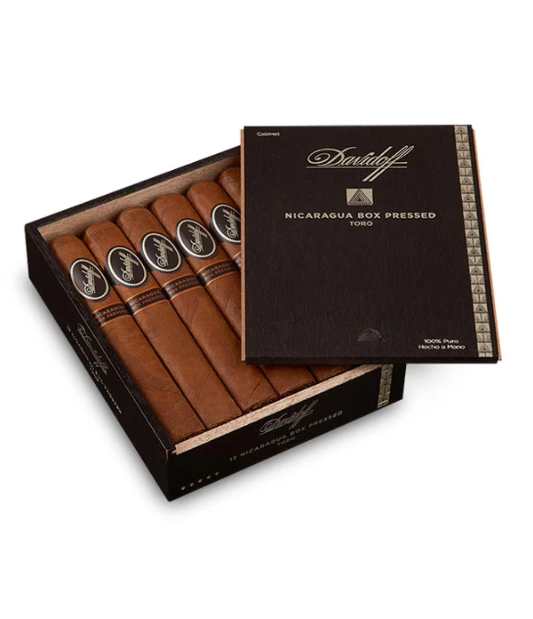 Davidoff Nicaragua Box Pressed Toro Cigar Box of 12 close-up from AuCigars, premium Cuban cigar