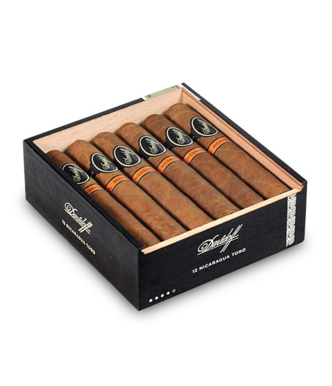 Davidoff Nicaragua Toro Cigar Box of 12 close-up from AuCigars, premium Cuban cigar