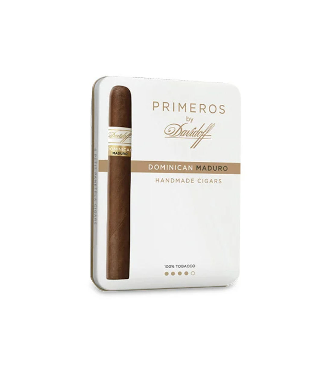 Davidoff Primeros Dominican Maduro Cigar Box of 5 X 6 close-up from AuCigars, premium Cuban cigar
