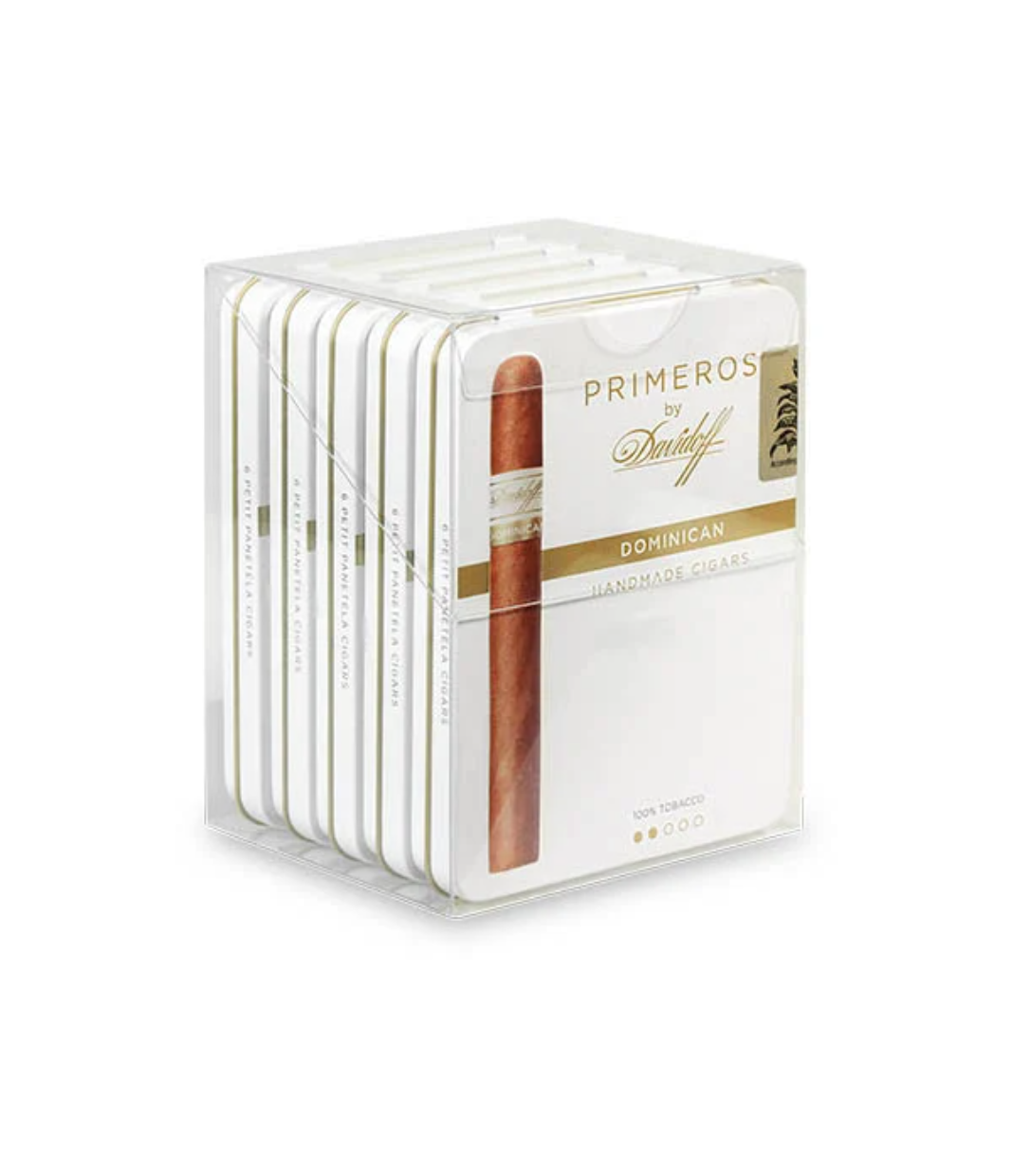 Davidoff Primeros Dominican Cigar Box of 5 X 6 close-up from AuCigars, premium Cuban cigar