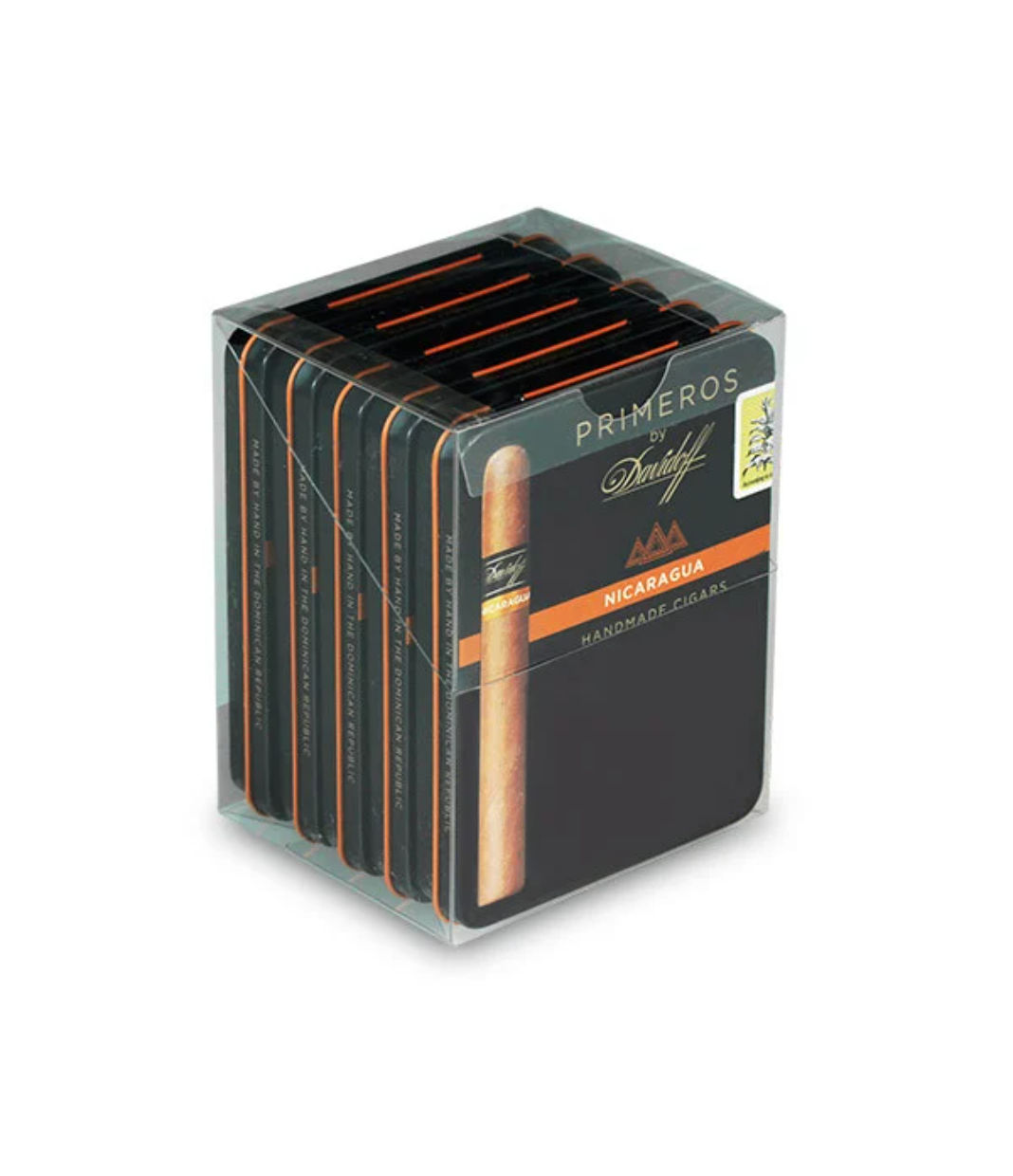 Davidoff Primeros Nicaragua Cigar Box of 5 X 6 close-up from AuCigars, premium Cuban cigar