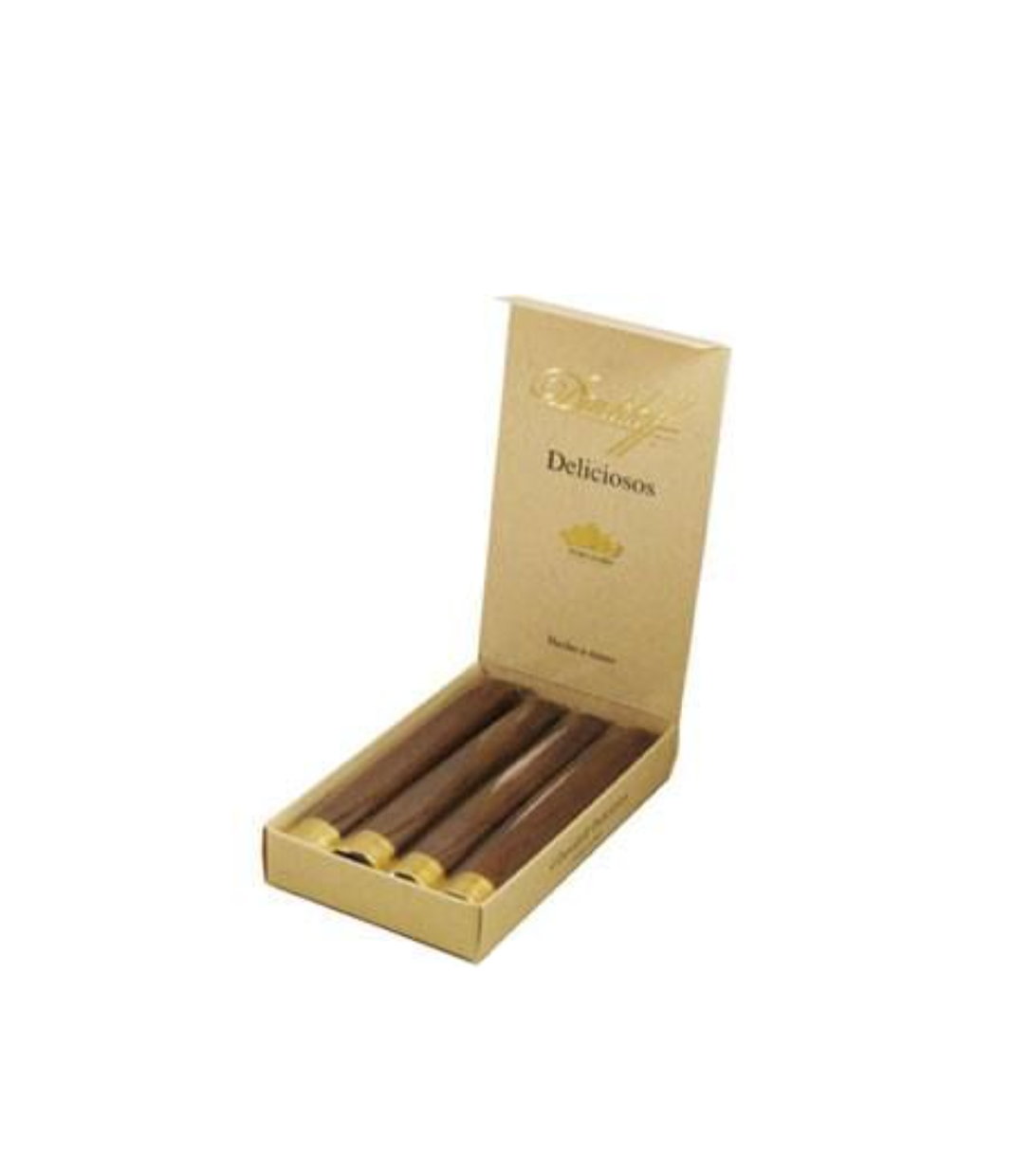 Davidoff Puro D'Oro Deliciosos Cigar Box of 4 close-up from AuCigars, premium Cuban cigar