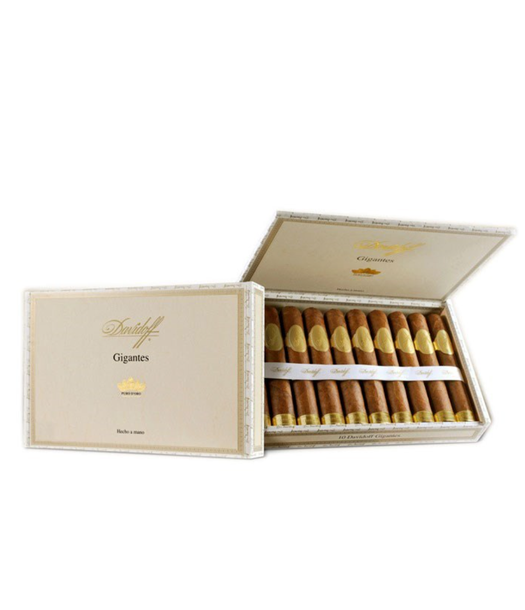 Davidoff Puro D'Oro Gigantes  Cigar Box of 10 close-up from AuCigars, premium Cuban cigar