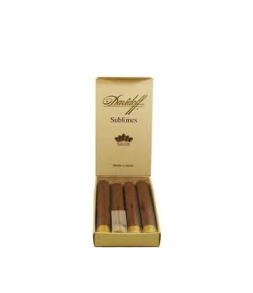 Davidoff Puro D'Oro Sublimes Cigar Box of 4 close-up from AuCigars, premium Cuban cigar