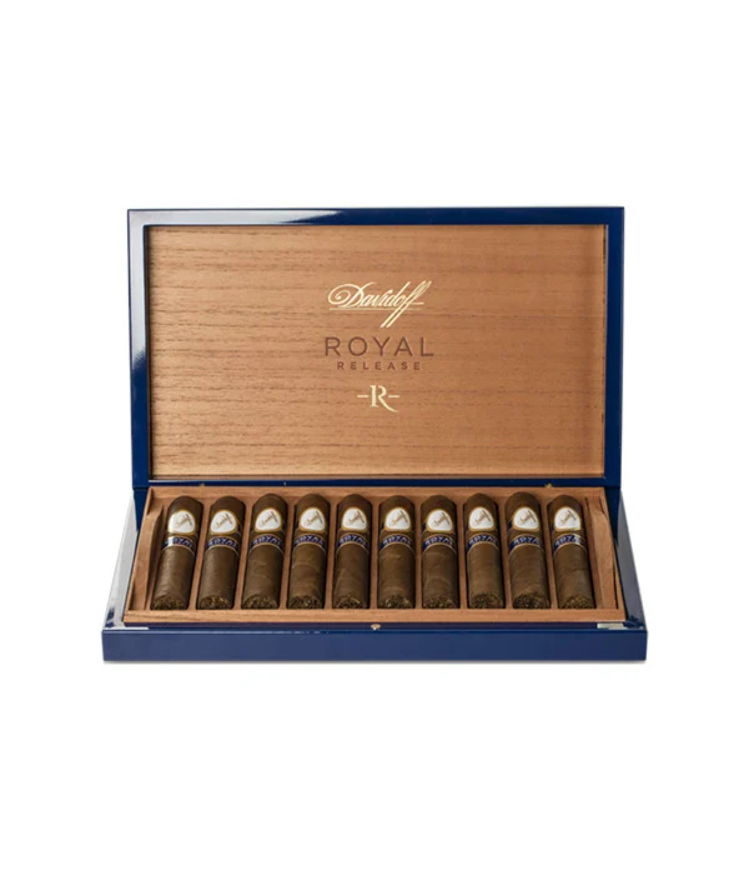 Davidoff Royal Release Robusto Cigar Box of 10 close-up from AuCigars, premium Cuban cigar