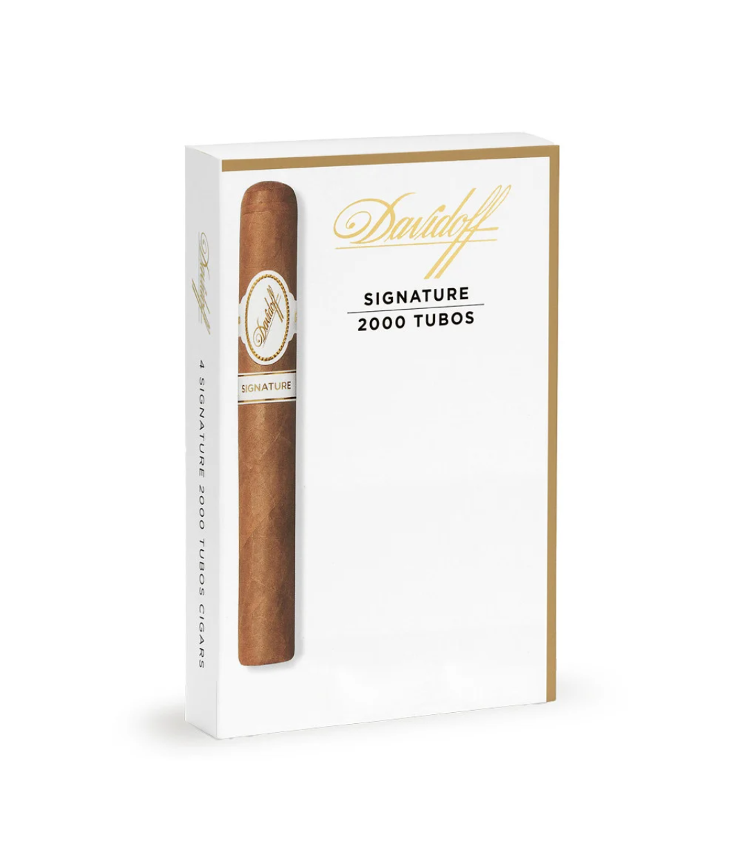 Davidoff Signature 2000 Tubos C/P Cigar Box of 4 close-up from AuCigars, premium Cuban cigar
