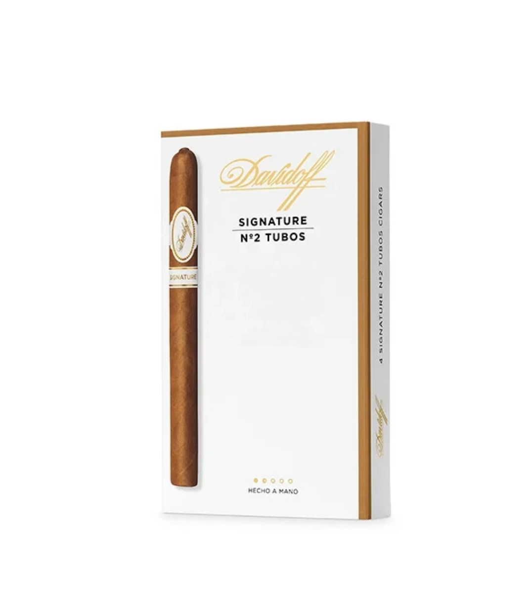 Davidoff Signature No.2 Tubos C/P Cigar Box of 4 close-up from AuCigars, premium Cuban cigar