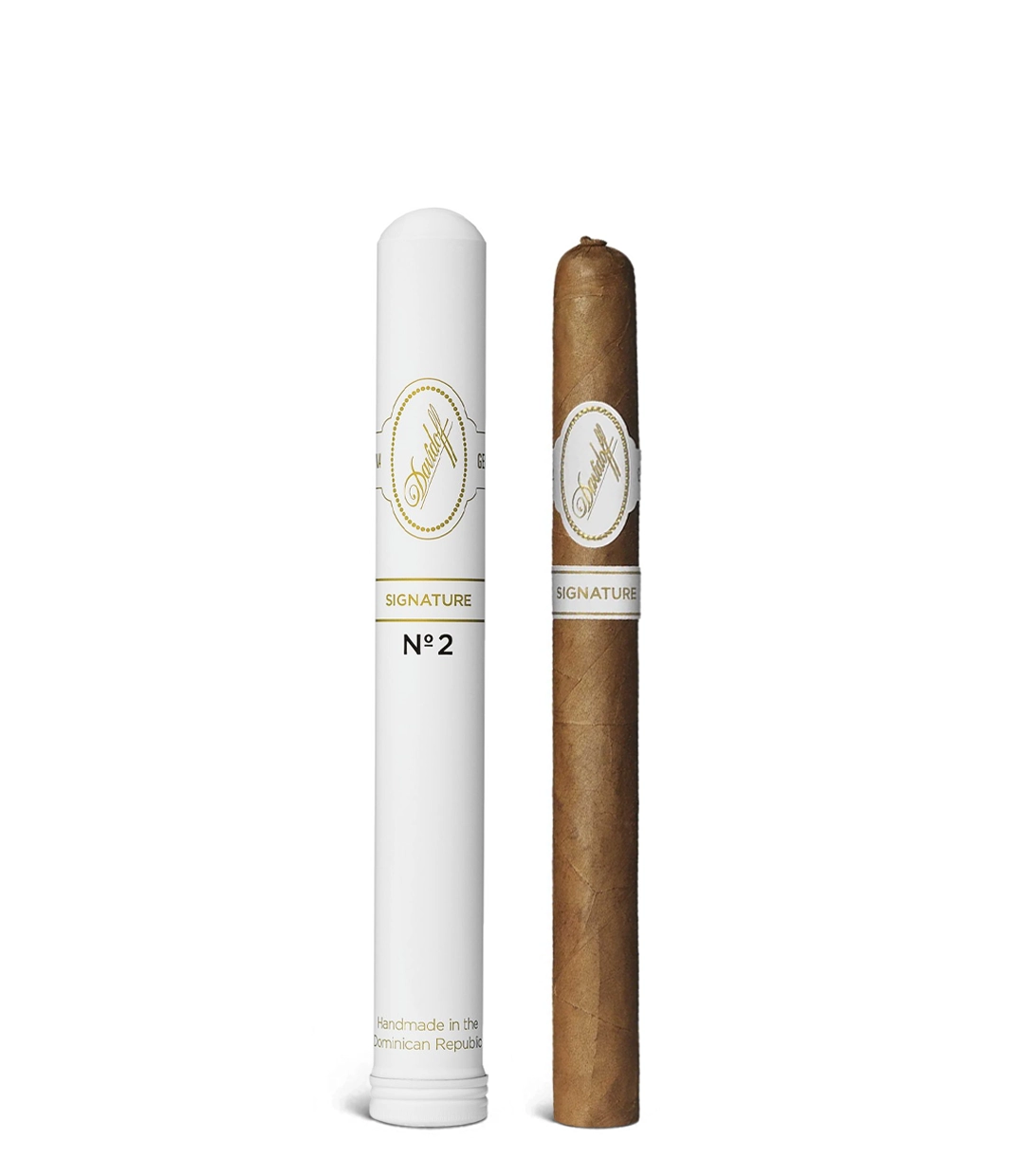 Davidoff Signature No.2 Tubos Cigar close-up from AuCigars, premium Cuban cigar