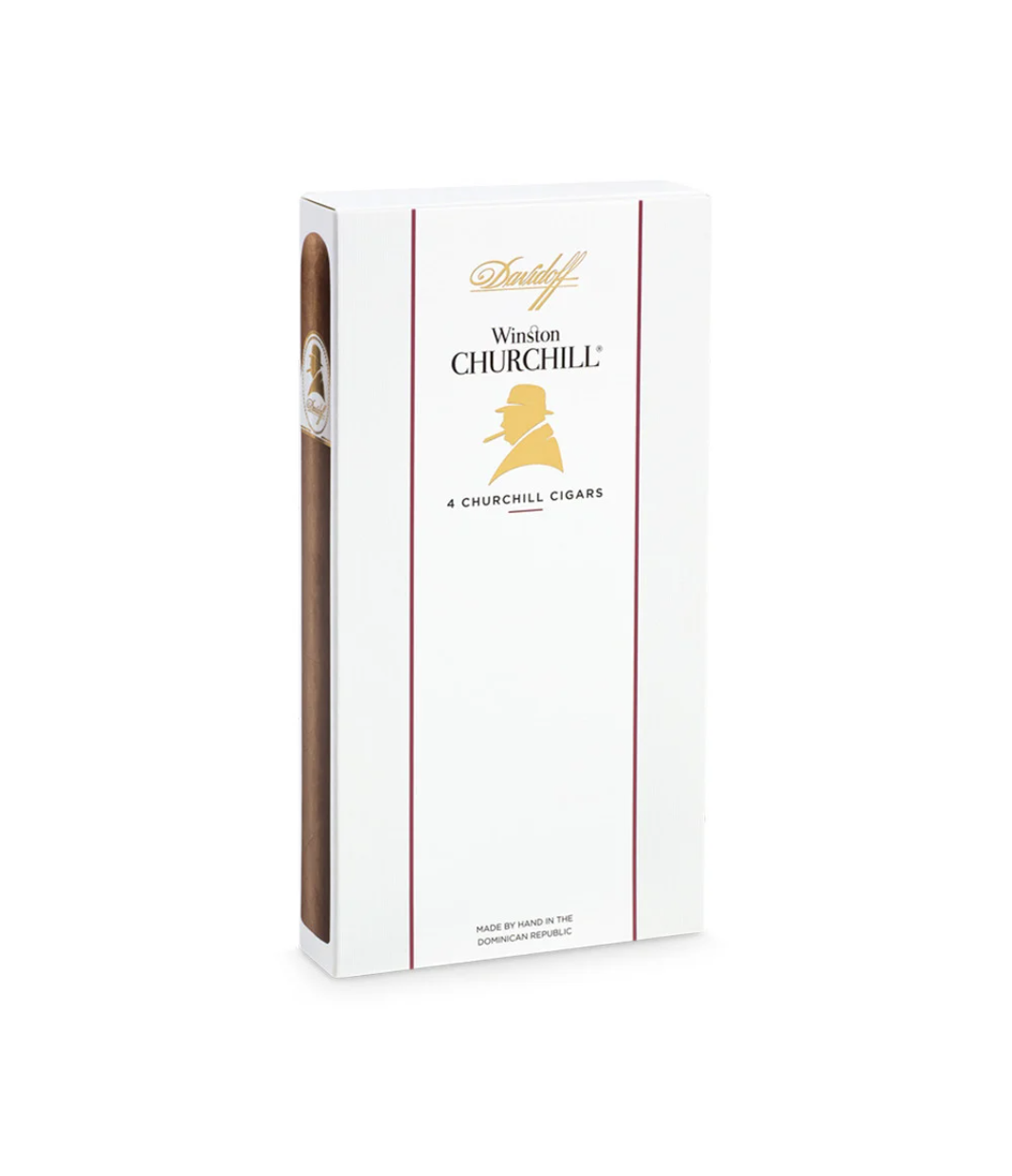Davidoff Winston Churchill Churchill Cigar Box of 4 close-up from AuCigars, premium Cuban cigar