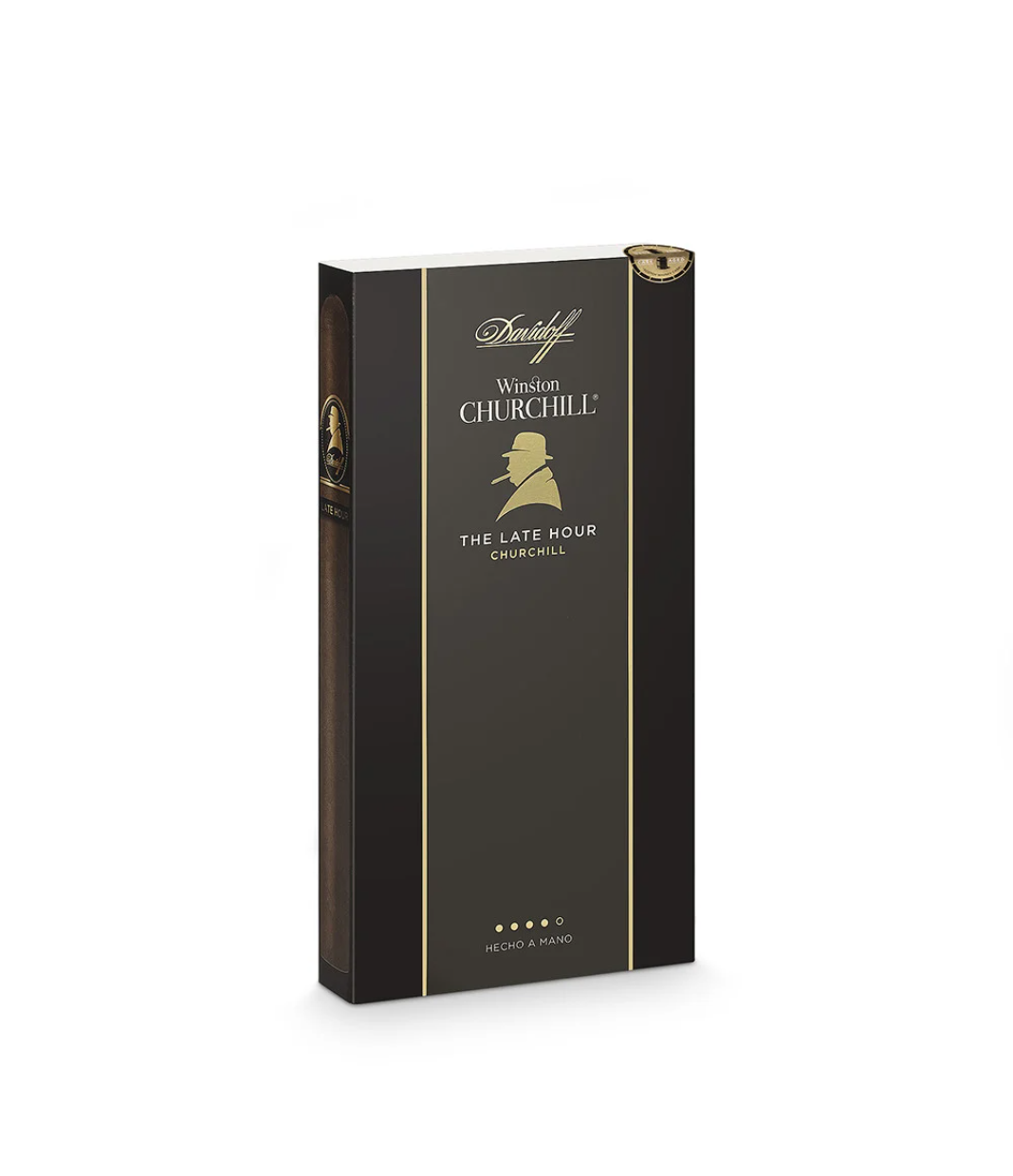 Davidoff Winston Churchill The Late Hour Churchill Cigar Box of 4 close-up from AuCigars, premium Cuban cigar