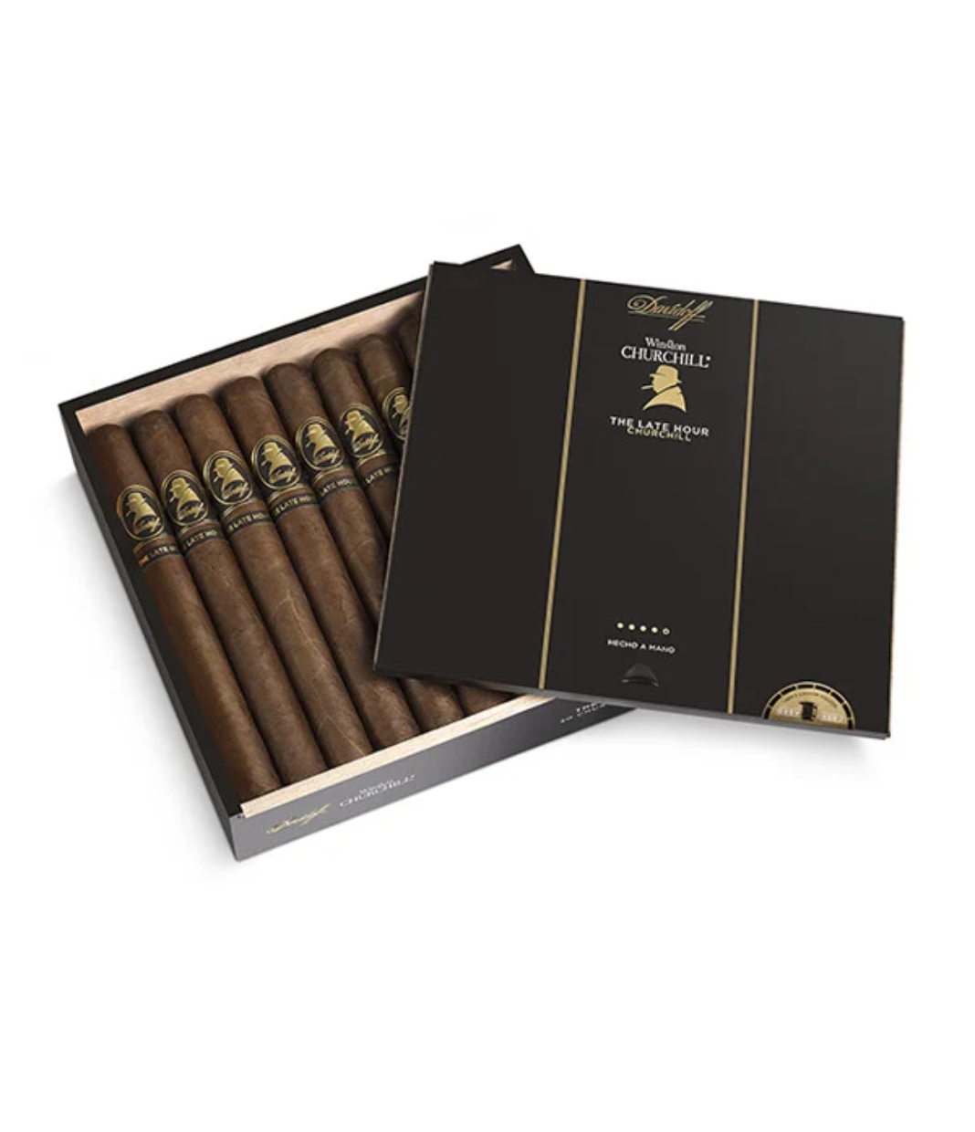 Davidoff Winston Churchill The Late Hour Churchill Cigar Box of 20 close-up from AuCigars, premium Cuban cigar
