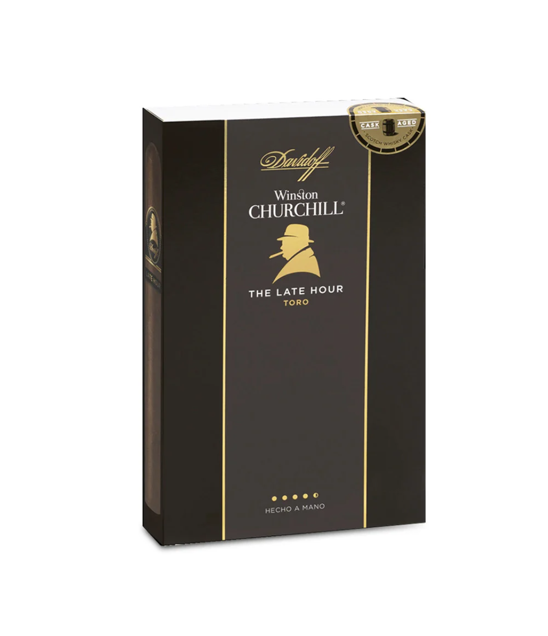 Davidoff Winston Churchill The Late Hour Toro Cigar Box of 20 close-up from AuCigars, premium Cuban cigar