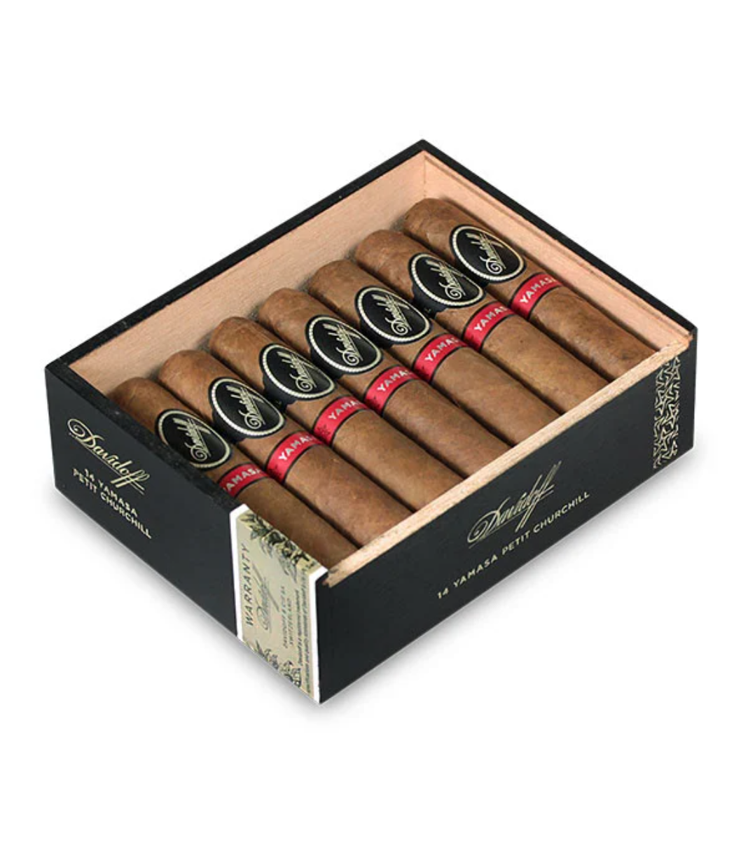 Davidoff Yamasa Petit Churchill Cigar Box of 14 close-up from AuCigars, premium Cuban cigar