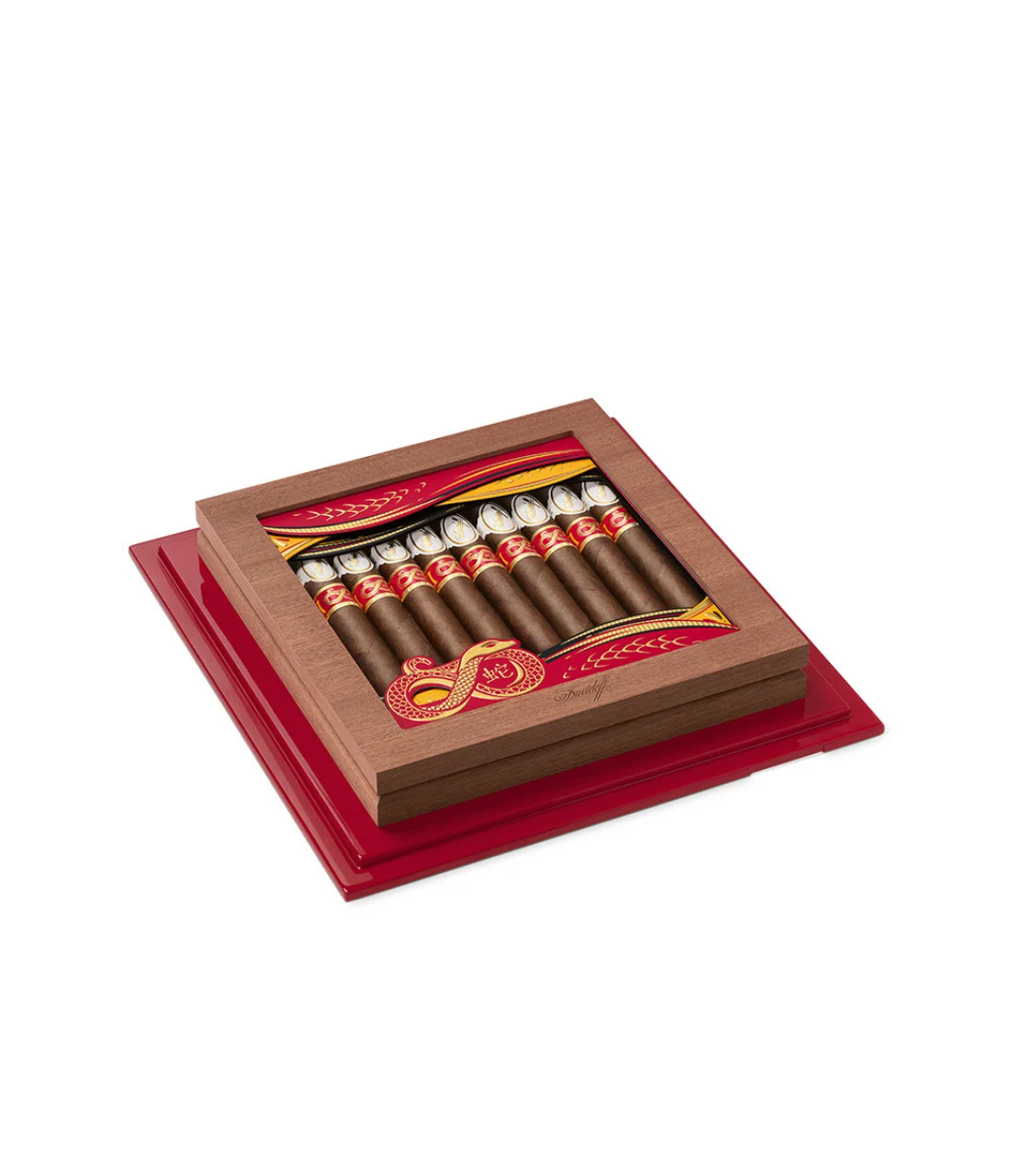 Davidoff Year Of The Snake 2025 Cigar Box of 10 close-up from AuCigars, premium Cuban cigar