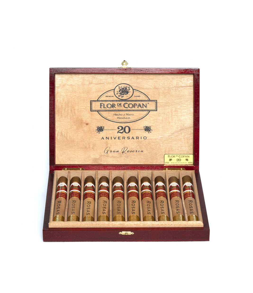 Flor De Copan Gran Reserva 20 Aniversario 2023 Limited Edition Cigar Box View 2 from AuCigars, premium Cuban cigar