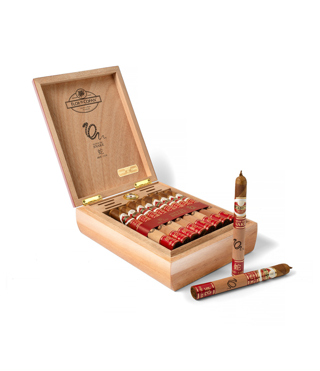 Flor De Copan Year Of The Snake 2025 Limited Edition Cigar Box of 25 close-up from AuCigars, premium Cuban cigar