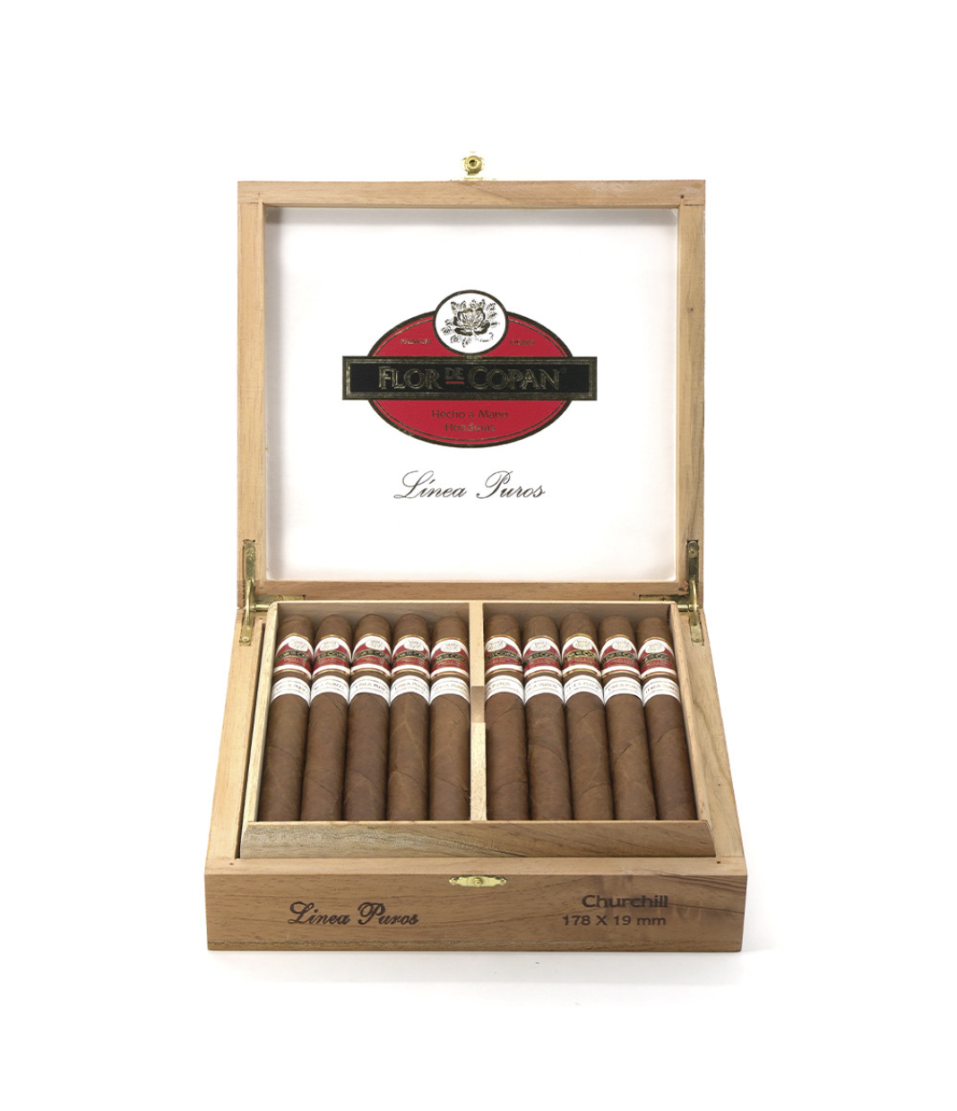 Flor De Copan Linea Puros Churchill Cigar Box View 2 from AuCigars, premium Cuban cigar
